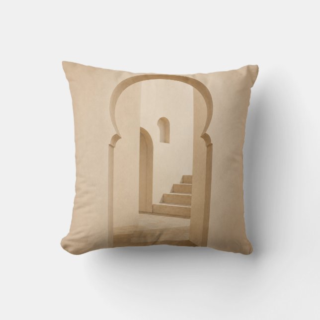 Moroccan Arch Decorative Throw Pillow | Minimalist Kudde (Framsida)