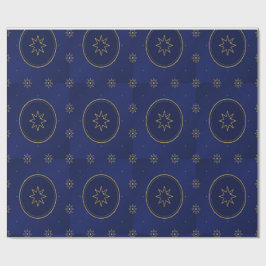 Moroccan Celestial Gold Star Wrapping Paper Presentpapper