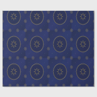 Moroccan Celestial Gold Star Wrapping Paper Presentpapper