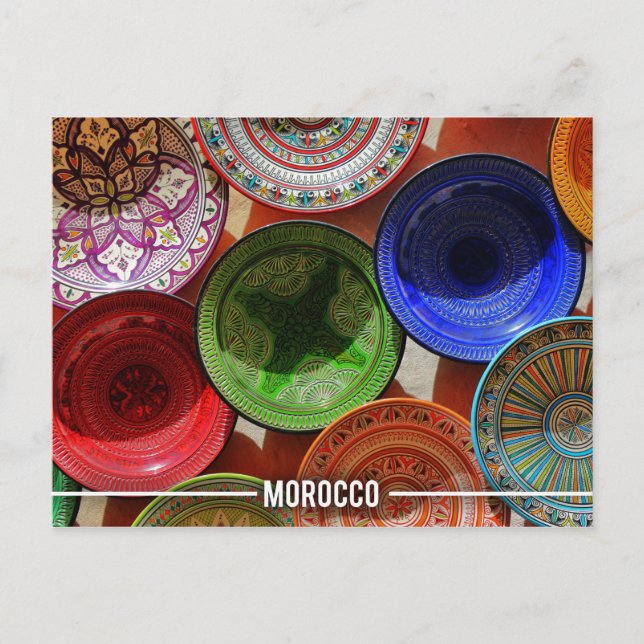 Moroccan Ceramic Tallrikar Vykort (Framsida)
