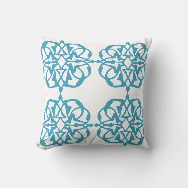 Moroccan Damask Teal Kudde (Framsida)