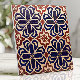 Moroccan Fes Geometric Tile Cobalt Blue Terracotta Kakelplatta