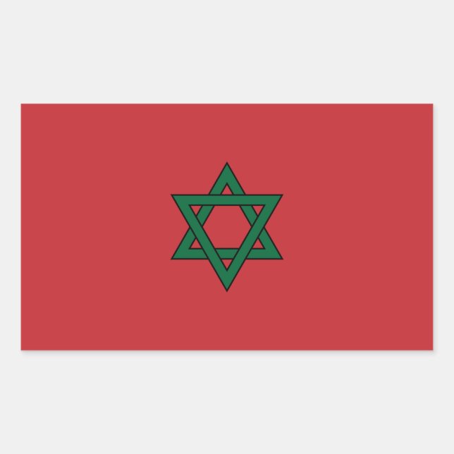 Moroccan flagga Stickers Rektangulärt Klistermärke (Framsida)