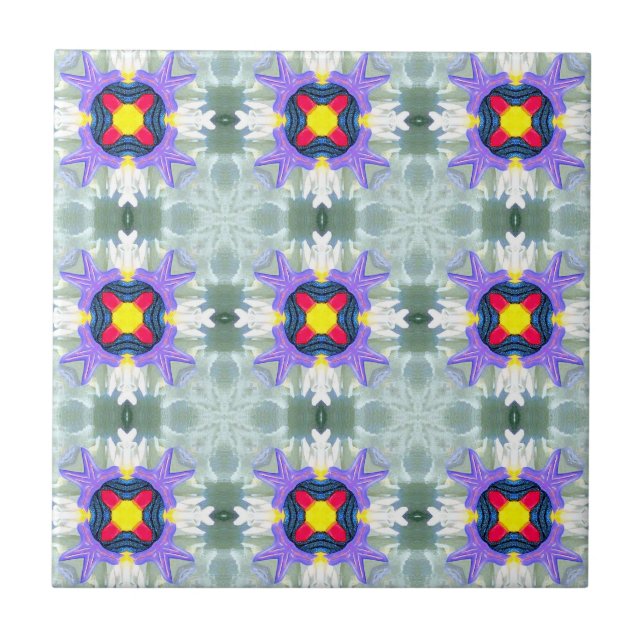 moroccan geometrisk panel med flera färger kakelplatta (Framsidan)