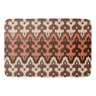 Moroccan Ikat Damask, Brown, Taupe och Rust Badrumsmatta