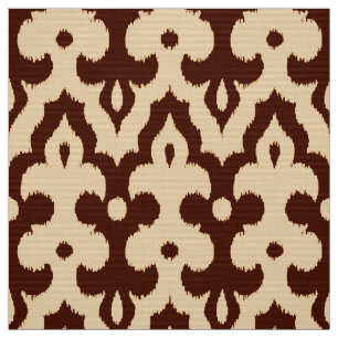 Moroccan Ikat Damask Pattern, Brown och Tan Tyg