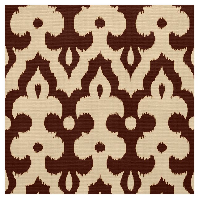 Moroccan Ikat Damask Pattern, Brown och Tan Tyg (Provkarta)