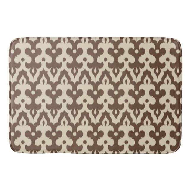 Moroccan Ikat Damask Pattern, Taupe och Beige Badrumsmatta (Framsidan)