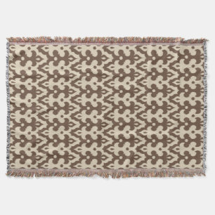 Moroccan Ikat Damask Pattern, Taupe och Beige Mysfilt