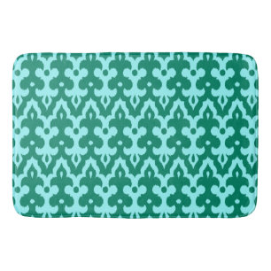 Moroccan Ikat Damask Pattern, Turquise och Aqua Badrumsmatta