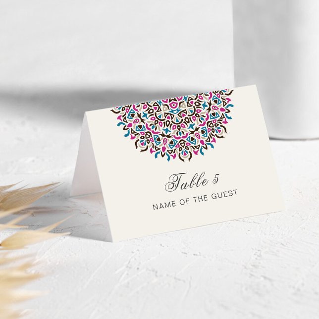 Moroccan Lattice Geo Mandala Wedding Place Card Bordsnummer (Skapare uppladdad)