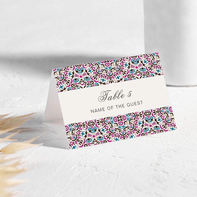 Moroccan Lattice Geo Mandala Wedding Place Card Bordsnummer (Skapare uppladdad)