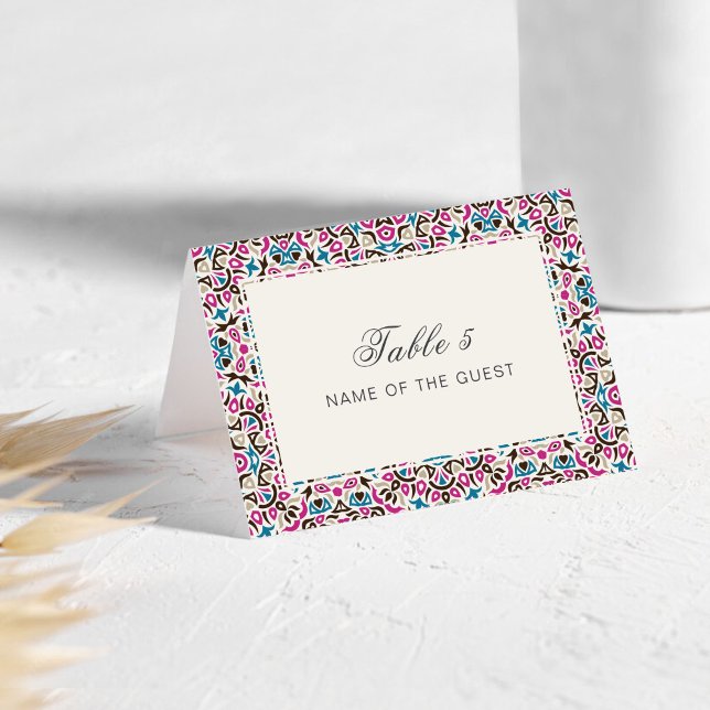 Moroccan Lattice Geo Mandala Wedding Place Card Bordsnummer (Skapare uppladdad)