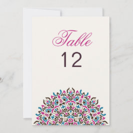 Moroccan Lattice Geo Mandala Wedding Table Number Inbjudningar