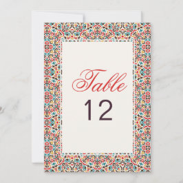 Moroccan Lattice Geo Mandala Wedding Table Number Inbjudningar