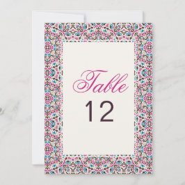 Moroccan Lattice Geo Mandala Wedding Table Number Inbjudningar