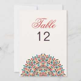 Moroccan Lattice Geo Mandala Wedding Table Number Inbjudningar