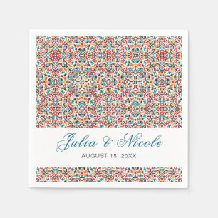 Moroccan Lattice Geometric Mandala Bröllop Pappersservett