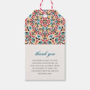Moroccan Lattice Geometric Mandala Bröllop Presentetikett