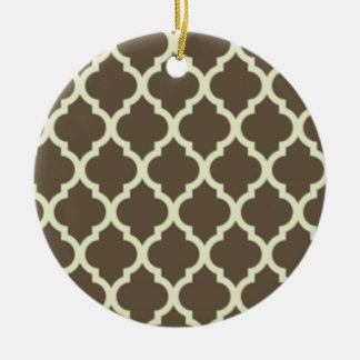 Moroccan Lattice Pattern brown & white Julgransprydnad Keramik