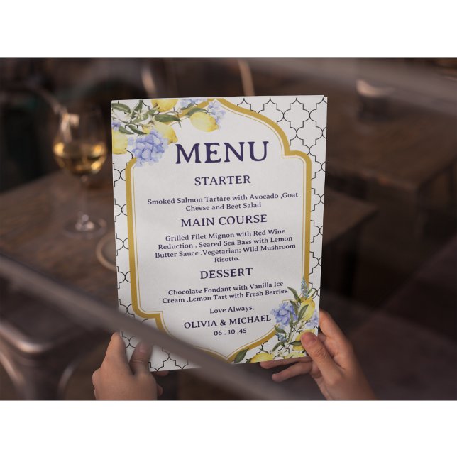 Moroccan Lemon Wedding Menu Meny (Skapare uppladdad)