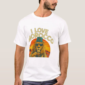 Moroccan Lion Pride – I Love Morocco Bold T Shirt