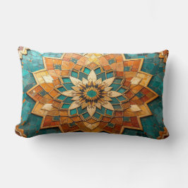 Moroccan Mandala Pillow - Geometric Tile Luxury De Lumbarkudde