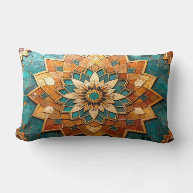 Moroccan Mandala Pillow - Geometric Tile Luxury De Lumbarkudde (Framsida)