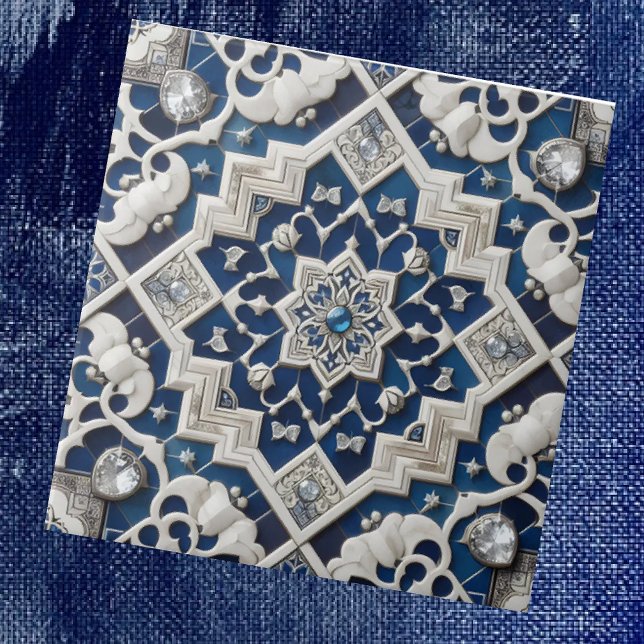 Moroccan Mediterranean Faux Diamond Tile Pattern Kakelplatta (Skapare uppladdad)