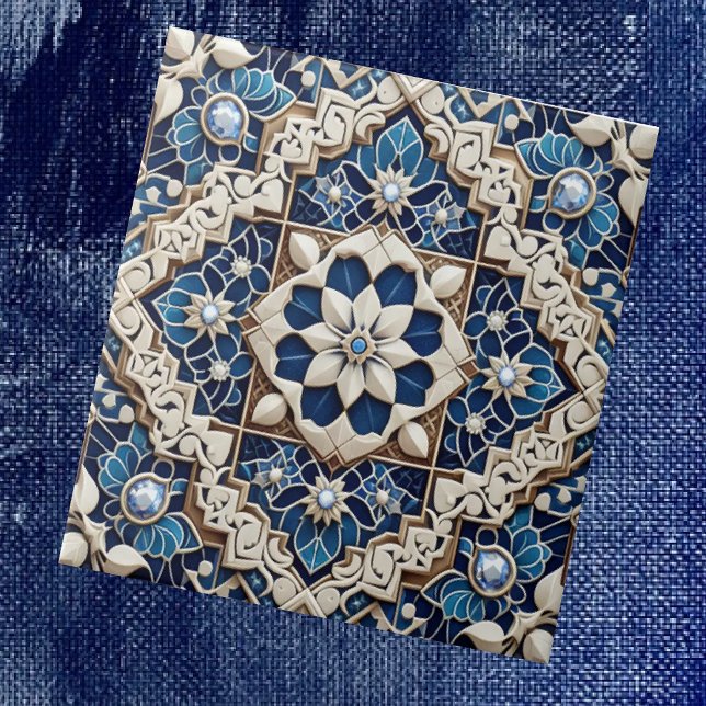 Moroccan Mediterranean Faux Diamond Tile Pattern Kakelplatta (Skapare uppladdad)
