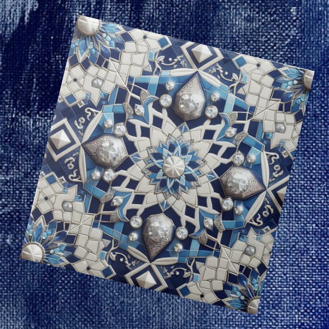 Moroccan Mediterranean Faux Diamond Tile Pattern Kakelplatta (Skapare uppladdad)