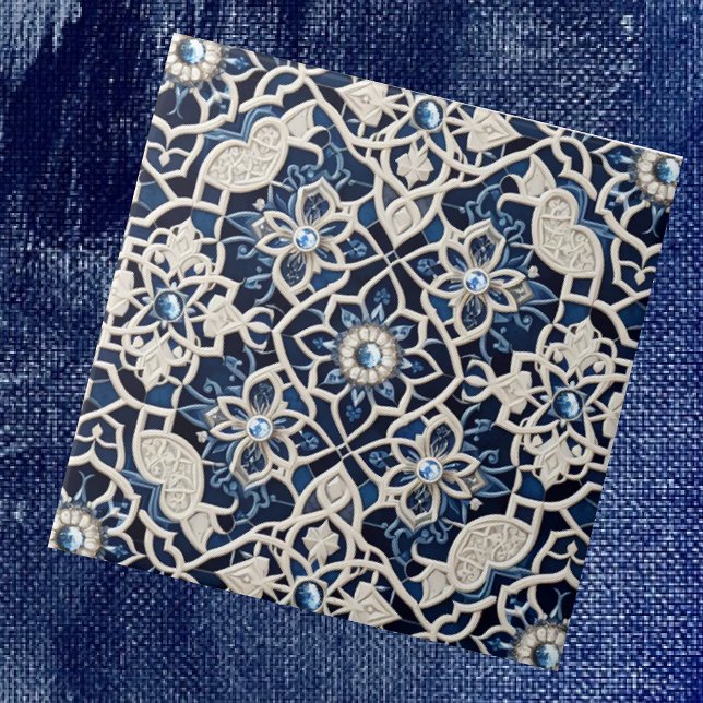 Moroccan Mediterranean Faux Diamond Tile Pattern Kakelplatta (Skapare uppladdad)