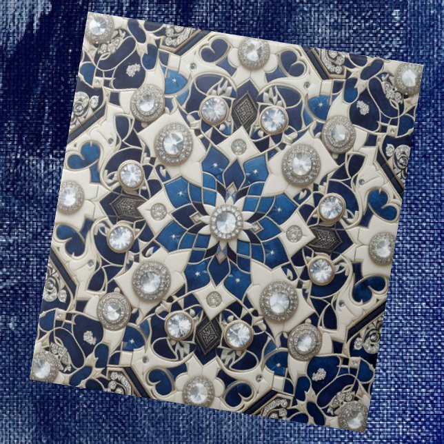Moroccan Mediterranean Faux Diamond Tile Pattern Kakelplatta (Skapare uppladdad)