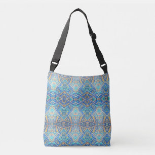 Moroccan mosaic multifärgad turquise aqua blue axelväska