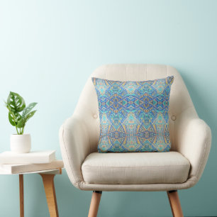 Moroccan mosaic multifärgad turquise aqua blue kudde