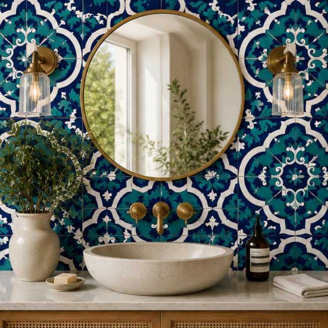 Moroccan Oasis Mosaic for Luxury Mediterranean  Kakelplatta (Skapare uppladdad)