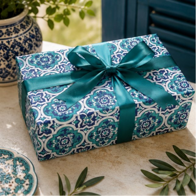 Moroccan Oasis Mosaic for Luxury Mediterranean  Presentpapper (Skapare uppladdad)