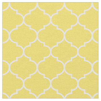 Moroccan Quatrefoil Buttercup Gult & White Tyg