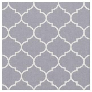 Moroccan Quatrefoil Lilac Grått & White Tyg