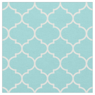 Moroccan Quatrefoil Limpet Snäcka Aqua & White Tyg