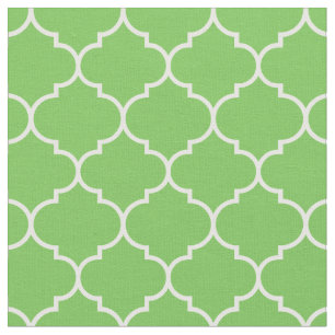 Moroccan Quatrefolie Grönt Flash & White Tyg