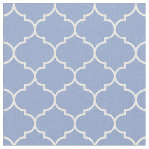 Moroccan Quatrefolie Serenity Blue & White Tyg