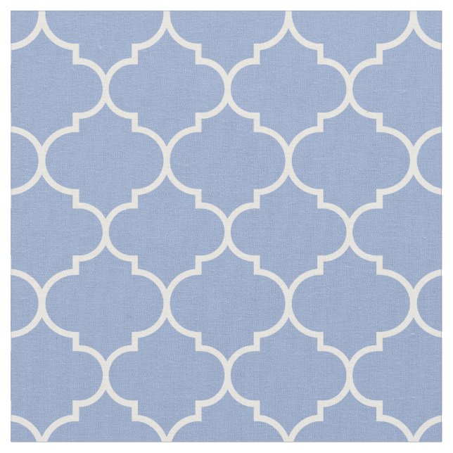 Moroccan Quatrefolie Serenity Blue & White Tyg (Närbild)