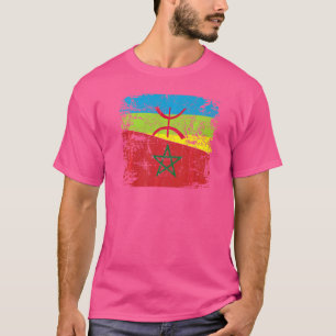 Moroccan Roots halv Amazigh Flagga Proud Moroccans T Shirt