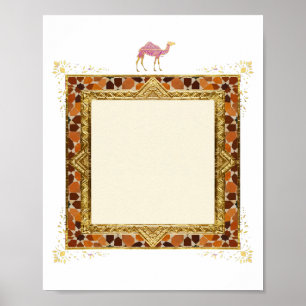 Moroccan Sahara Guld Folie Inbjudningsram - Lyx Poster