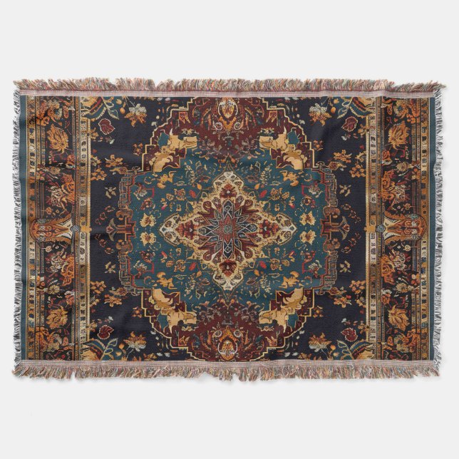 Moroccan Stil Red Blue Filt (Framsidan)