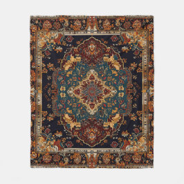 Moroccan Stil Red Blue Fleecefilt