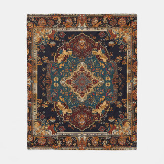 Moroccan Stil Red Blue Fleecefilt