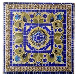 Moroccan Stil Simulated Mosaic Blue och Guld Kakelplatta