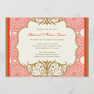 Moroccan Thated Rehearsal Dinner Call Inbjudningar